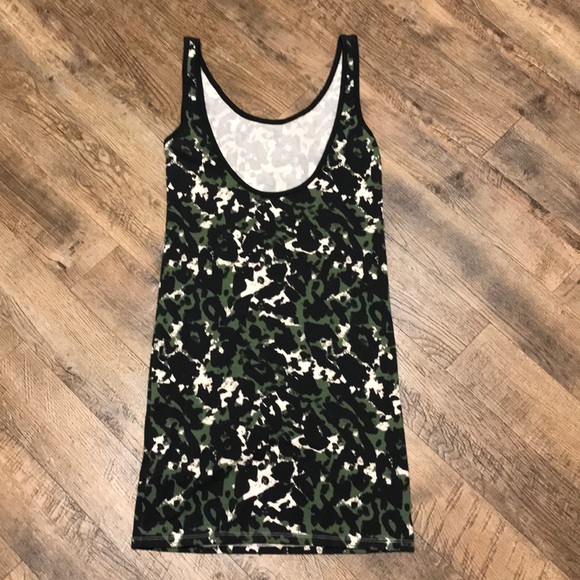 Topshop Camouflage Print Body Con Mini Dress 4 - Picture 7 of 8